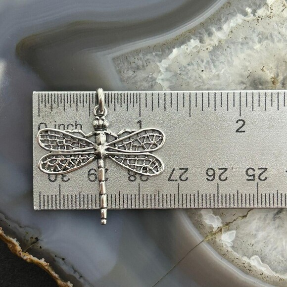 Sterling Silver Fashion Dragonfly Pendant - Picture 9 of 10